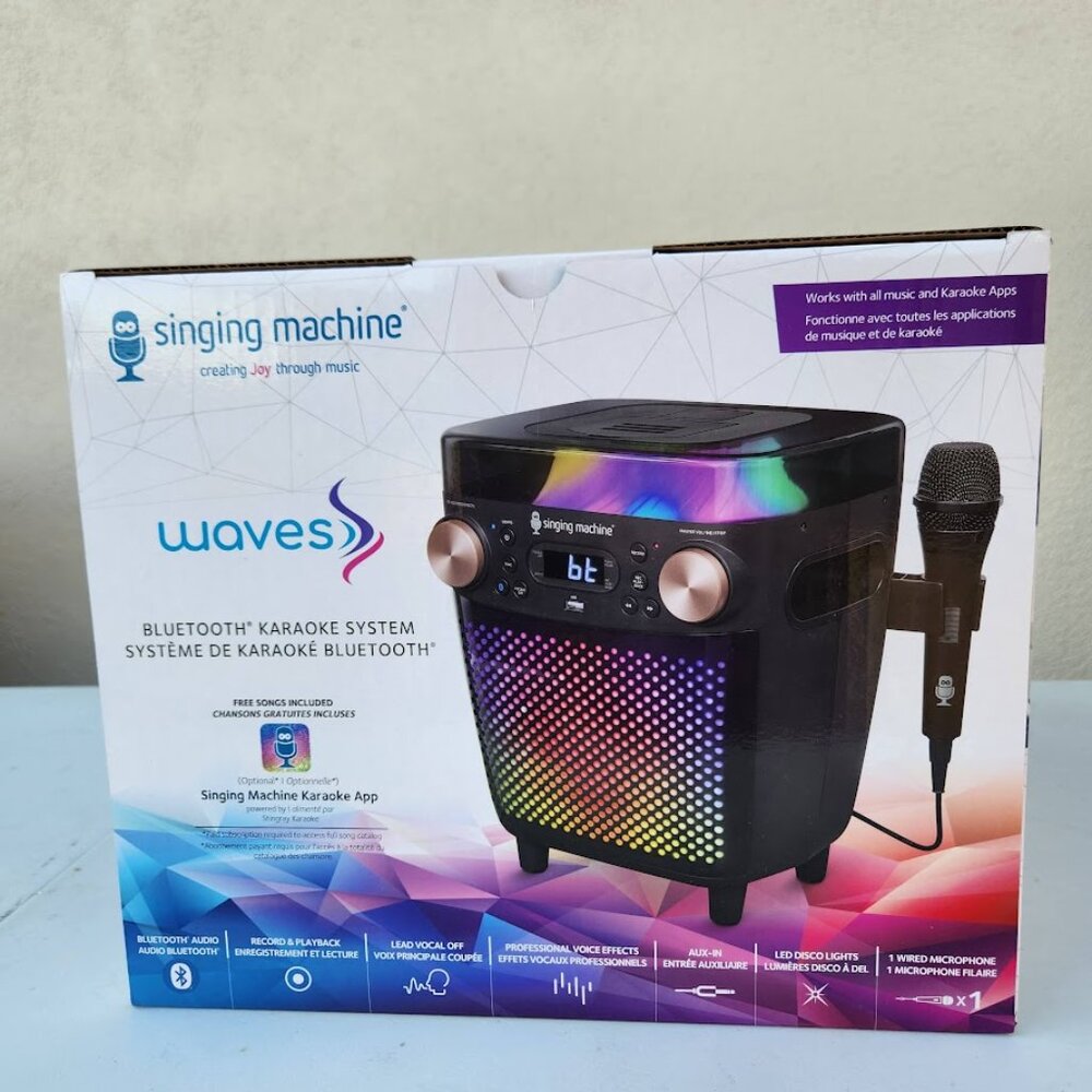 New Karaoke Singing Machine Portable Bluetooth Speaker Microphone Light Show Par - Picture 12 of 16